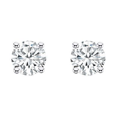 Celebration Gems 14k White Gold 1/2 Carat T.W. Diamond Round Stud Earrings
