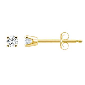 Celebration Gems 10K Gold 1/10 Carat T.W. Diamond Round Stud Earrings
