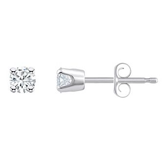 Celebration Gems 10k Gold 1/4 Carat T.W. Diamond Round Stud Earrings