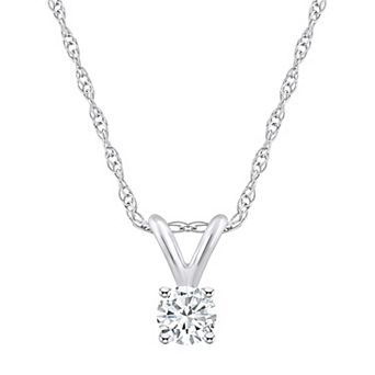 Celebration Gems 14k White Gold 1/4 Carat T.W. Diamond Solitaire Pendant Necklace
