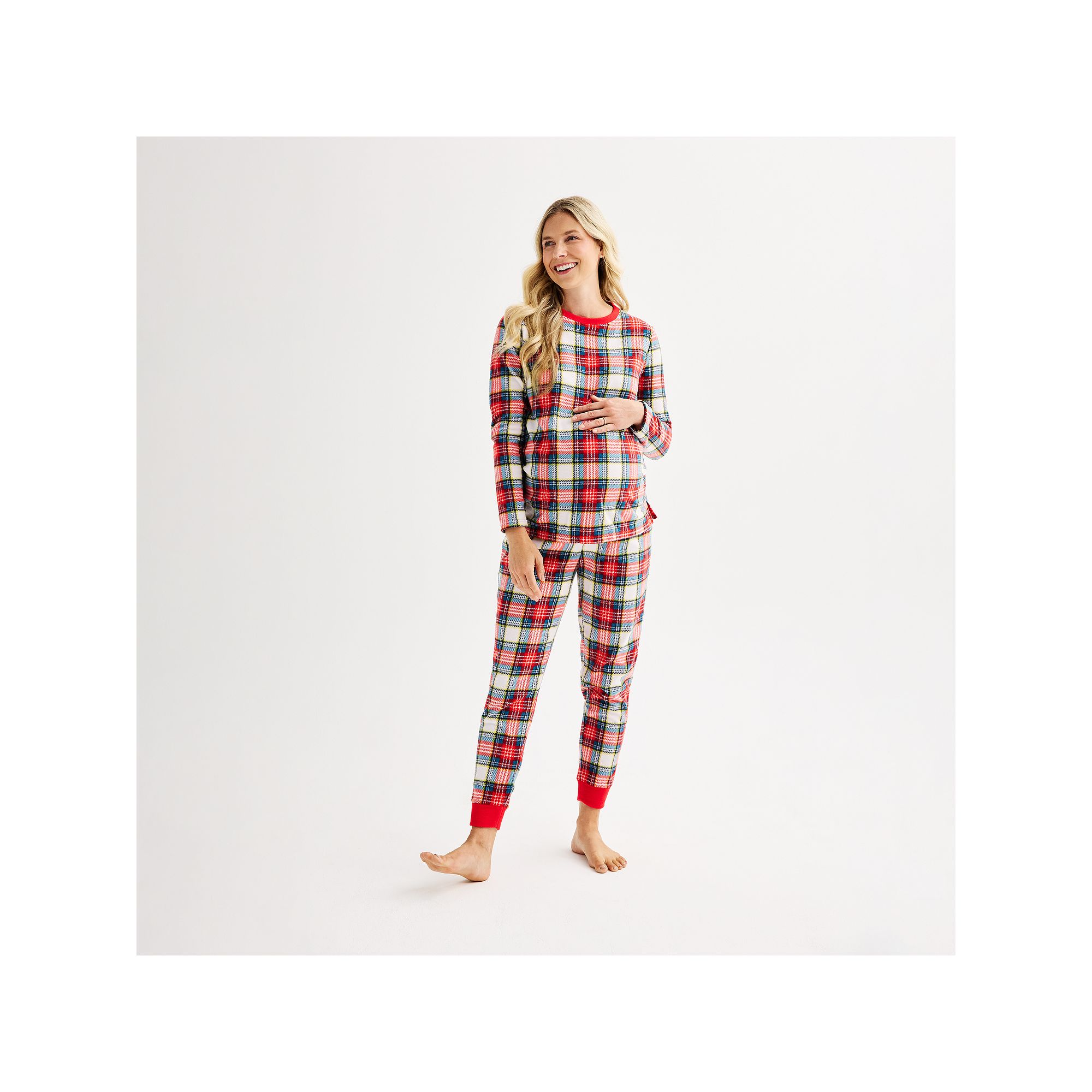 Maternity Jammies For Your Families® Jingle Bell Rock Fleece Pajama Top & 