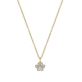 Classic Treasures 18K Gold Over Silver 1/10 Carat T.W. Diamond Paw Necklace