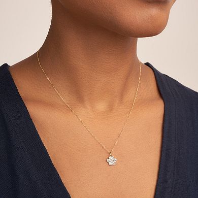 Classic Treasures 18K Gold Over Silver 1/10 Carat T.W. Diamond Paw Necklace