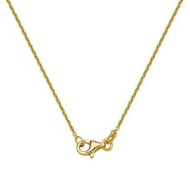 Classic Treasures 18K Gold Over Silver Created Blue Sapphire Starburst Pendant