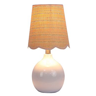 Scalloped Edge Shade Ceramic Accent Table Lamp