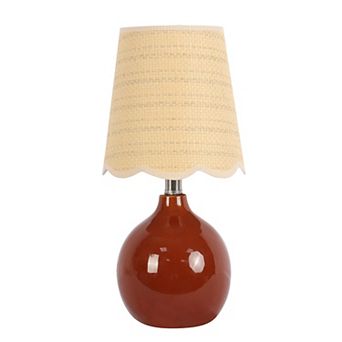 Scalloped Edge Shade Ceramic Accent Table Lamp