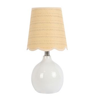 Scalloped Edge Shade Ceramic Accent Table Lamp