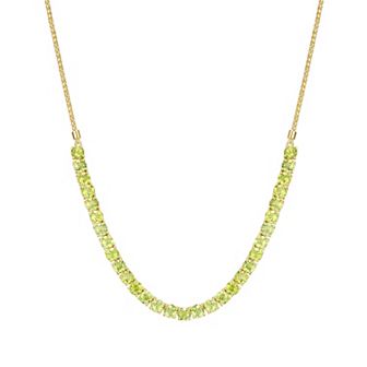 Classic Treasures 18K Gold Over Silver Genuine Peridot Necklace