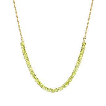 Classic Treasures 18K Gold Over Silver Genuine Peridot Necklace