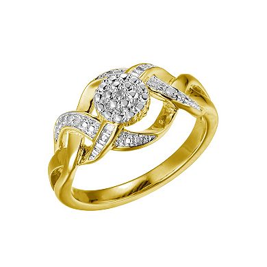 Classic Treasures Gold Tone Diamond Accent Waterfall Earrings, Pendant Necklace and Ring Set