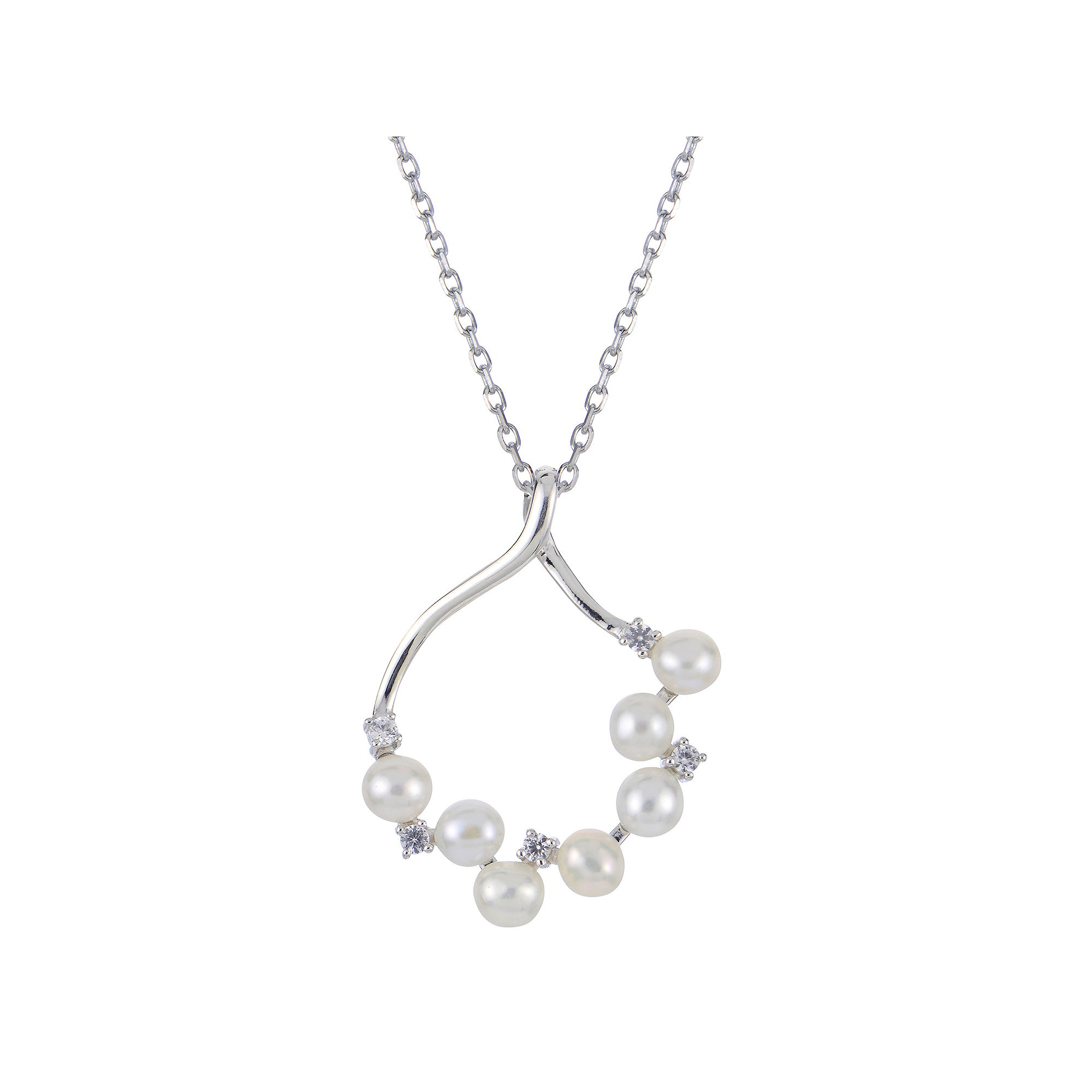 PearLustre by Imperial Sterling Silver Freshwater Cultured Pearl & Lab-Cre