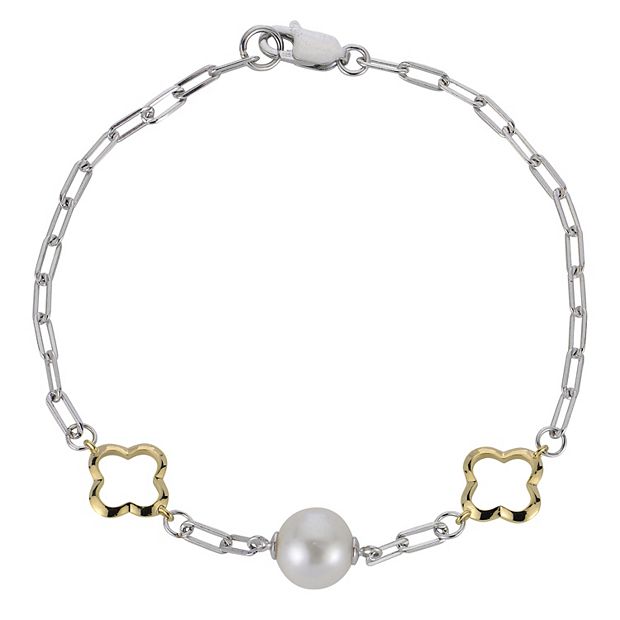 Kohl\'s Silver Women\'s Clover Bracelet Watch with Mother-of-Pearl Dial Classic Treasures 18k Gold Over Silver Mother-Of-Pearl  main image 3