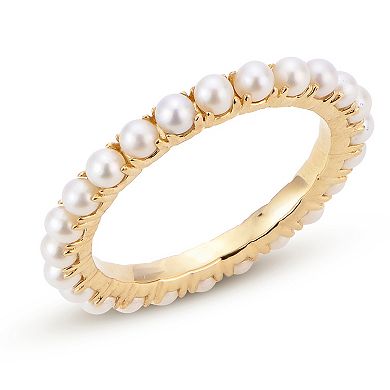 PearLustre by Imperial 14k Gold Freshwater Cultured Pearl Eternity Ring