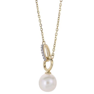PearLustre by Imperial 14k Gold Akoya Cultured Pearl & Diamond Accent Necklace