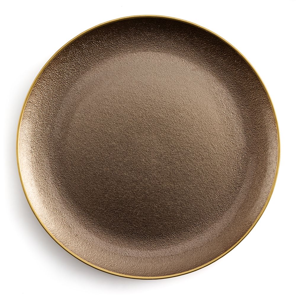 Natural Line Gold Brush Rim Serving Platter