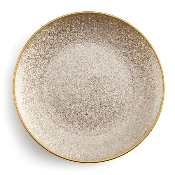 Salad Plate with Gold Brush Rim