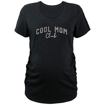 Maternity Cool Mom Club V-Neck Graphic Tee