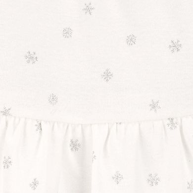Baby Girl Carter's 2-Piece Snowflake Peplum Bodysuit Pant Set
