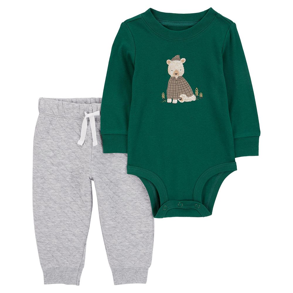 Carter's 3pc Baby Neutral Bear Bodysuits and Pants Set