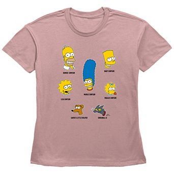 Women's The Simpsons Family Members Basic Fit Graphic Tee