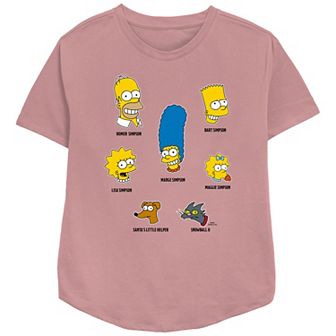 Women's The Simpsons Family Members Relaxed Fit Graphic Tee