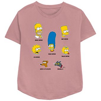 Women's The Simpsons Family Members Relaxed Fit Graphic Tee