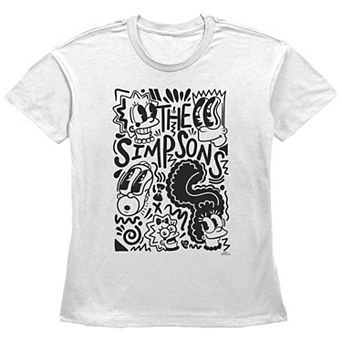 Women's The Simpsons Pop Art Family Basic Fit Graphic Tee