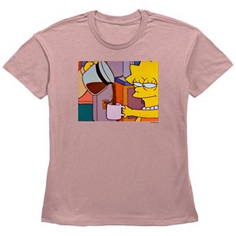 Women's The Simpsons Lisa Getting Coffee Basic Fit Graphic Tee