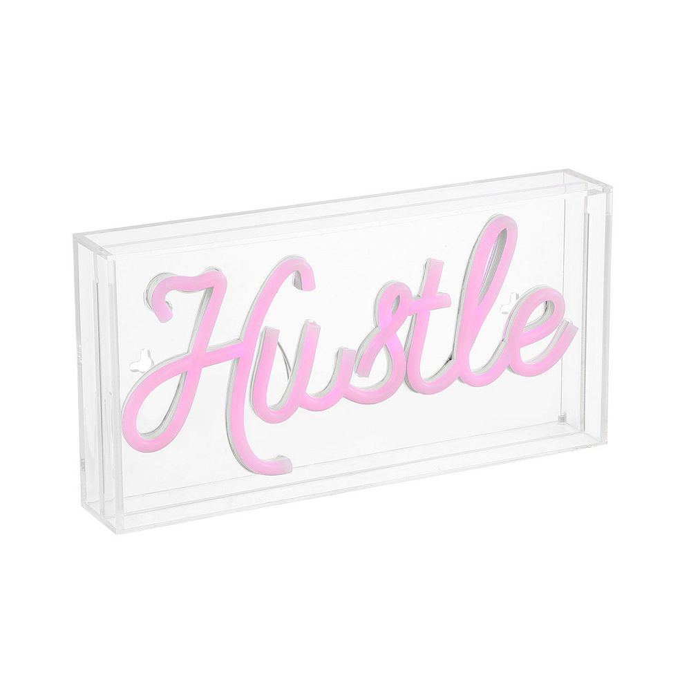 Hustle Contemporary Glam Acrylic Box Usb Operated Led Neon Light