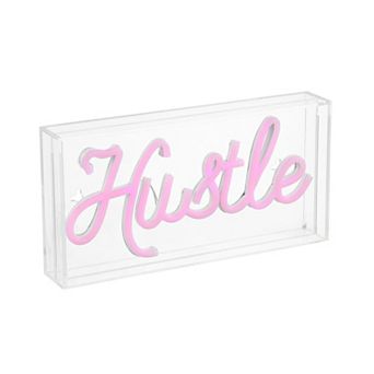 Hustle Contemporary Glam Acrylic Box Usb Operated Led Neon Light