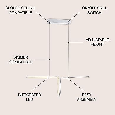 Ali Dimmable Adjustable Integrated Led Metal Linear Pendant