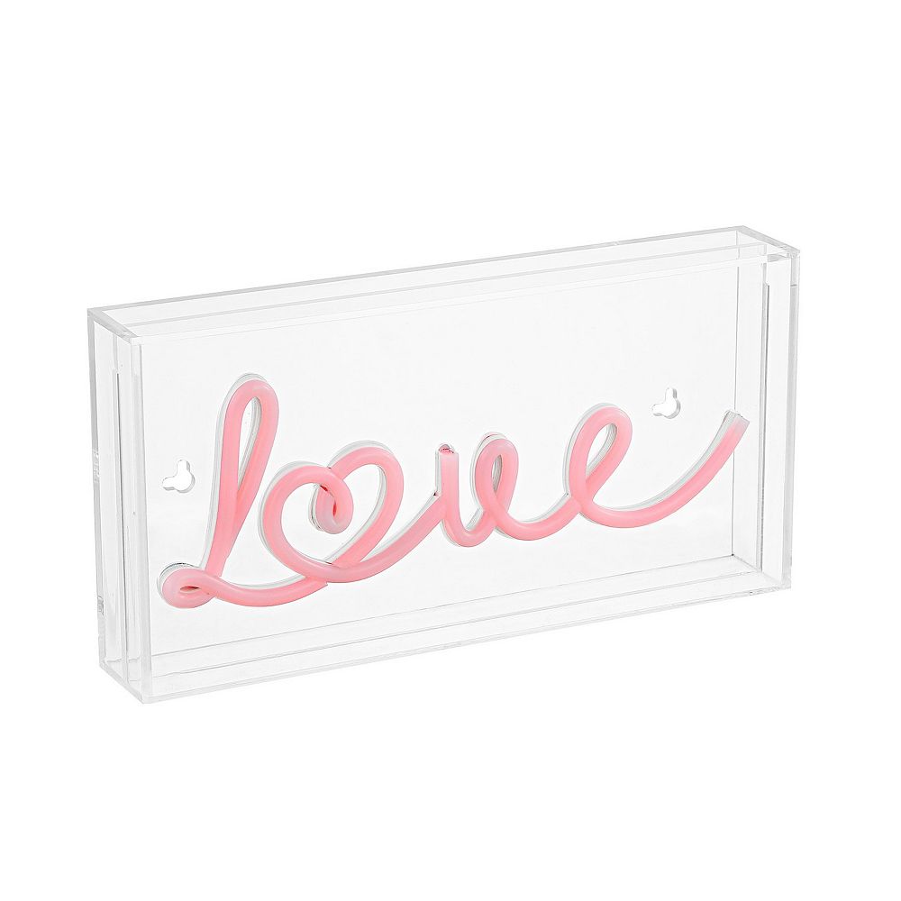 Love Contemporary Glam Acrylic Box Usb Operated Led Neon Light