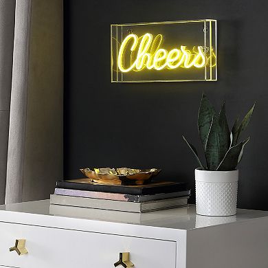 Cheers Contemporary Glam Acrylic Box Usb Operated Led Neon Light