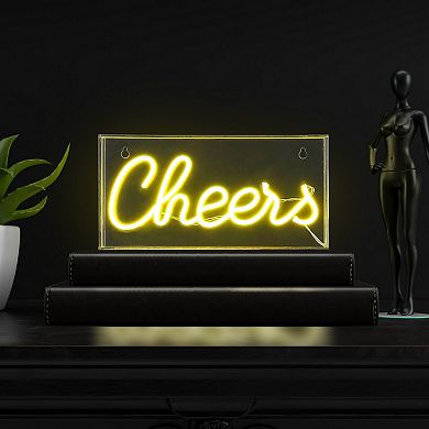 Cheers Contemporary Glam Acrylic Box Usb Operated Led Neon Light