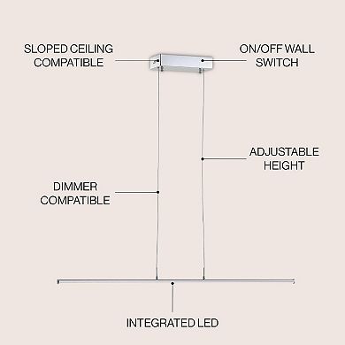 Conley Dimmable Adjustable Integrated Led Metal Linear Pendant