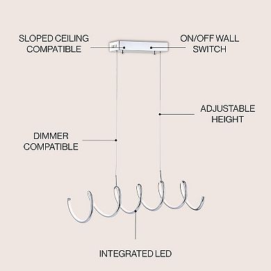 Ali Dimmable Adjustable Integrated Led Metal Linear Pendant