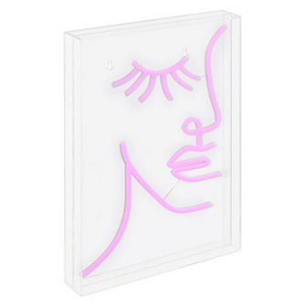 Half Face Contemporary Glam Acrylic Box Usb Operated Led Neon Light