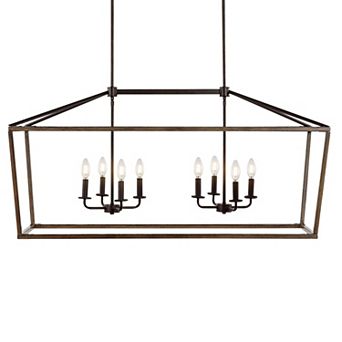 Oria Iron Farmhouse Industrial Lantern Led Pendant