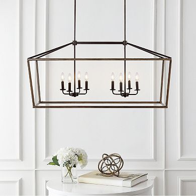 Oria Iron Farmhouse Industrial Lantern Led Pendant