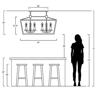 Oria Iron Farmhouse Industrial Lantern Led Pendant