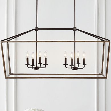 Oria Iron Farmhouse Industrial Lantern Led Pendant