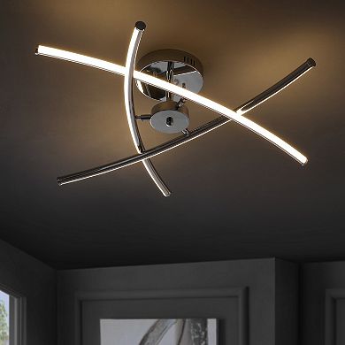 Crucis Modern Metal Integrated Led Semi Flush Mount