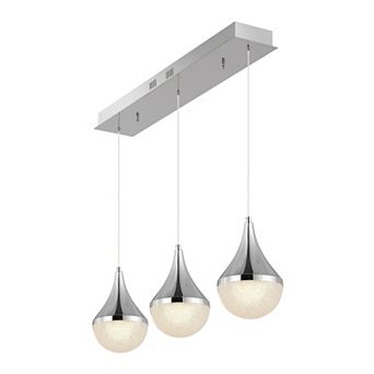 Elyse Teardrop Modern Mid Century Iron/acrylic Integrated Linear Led Pendant