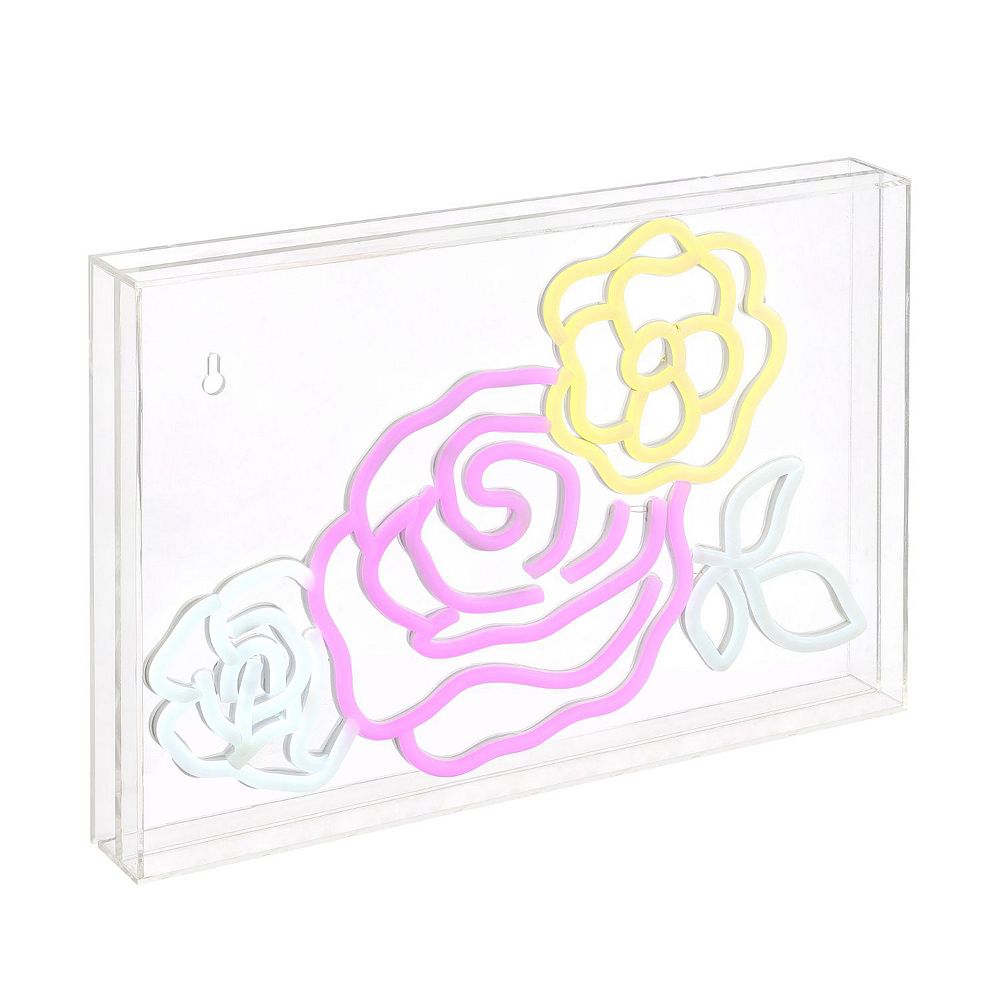 Crowd Of Roses Contemporary Glam Acrylic Box Usb Operated Led Neon Light