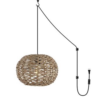 Isla Farmhouse Coastal Rattan Led Pendant