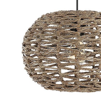 Isla Farmhouse Coastal Rattan Led Pendant