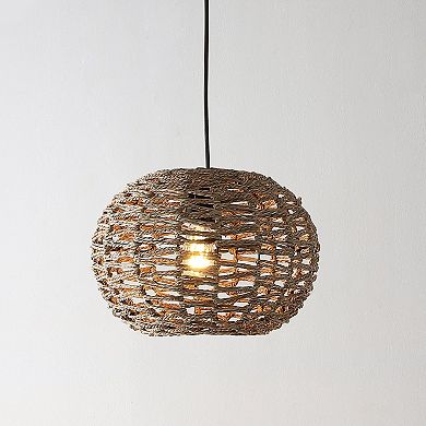 Isla Farmhouse Coastal Rattan Led Pendant