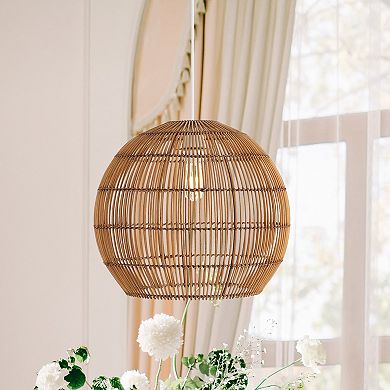 Raya Farmhouse Coastal Rattan Led Pendant