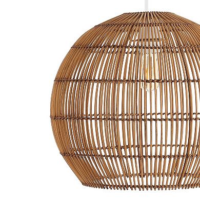 Raya Farmhouse Coastal Rattan Led Pendant