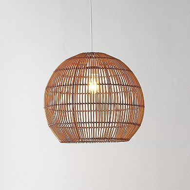 Raya Farmhouse Coastal Rattan Led Pendant